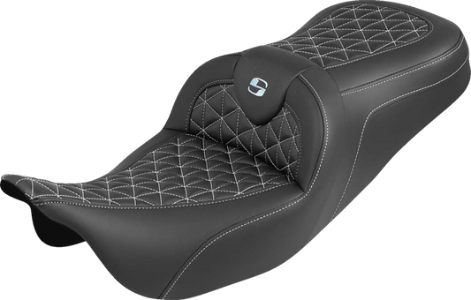 Saddlemen Roadsofa Silver Tri Gripper Gel Seat for 2008-2024 Harley Touring FLHT