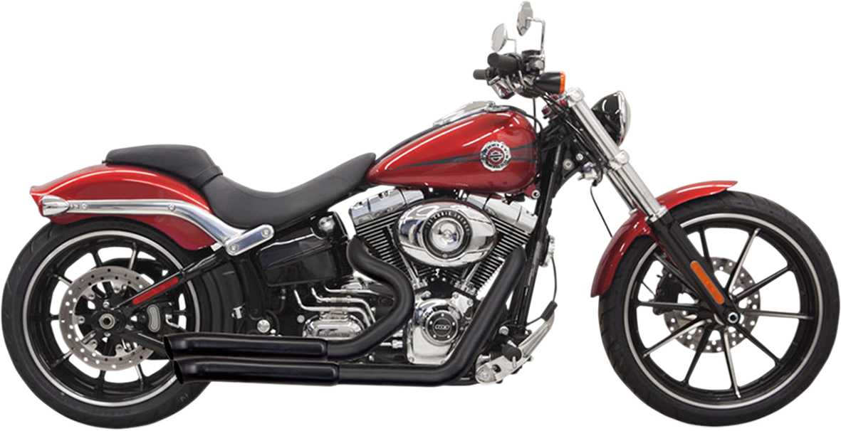 Bassani Black 2-2 Pro Street Exhaust for 08-17 Harley Rocker Breakout FXSB FXCW