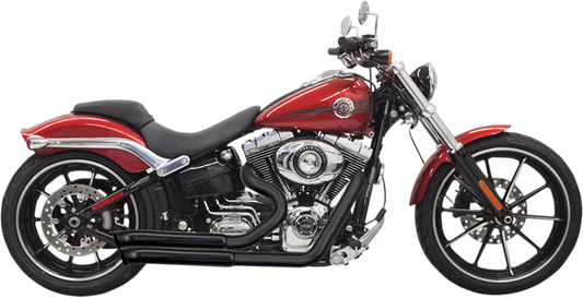 Bassani Black 2-2 Pro Street Exhaust for 08-17 Harley Rocker Breakout FXSB FXCW
