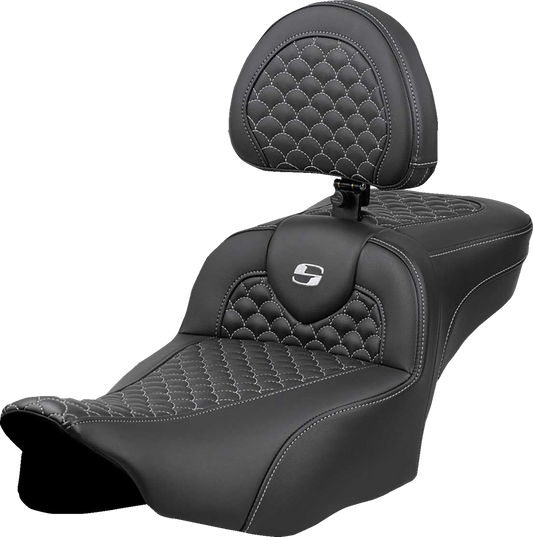 Saddlemen Extended Reach Roadsofa Silver Stitch Seat for 2023-25 Harley Touring