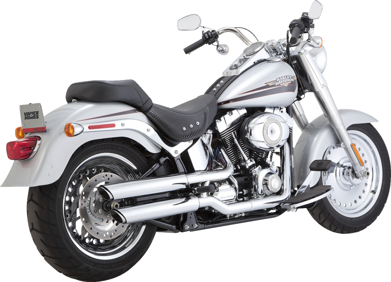 Vance & Hines Twin Slash 3" PCX Chrome Mufflers 2010-2017 Harley Softail Fat Boy