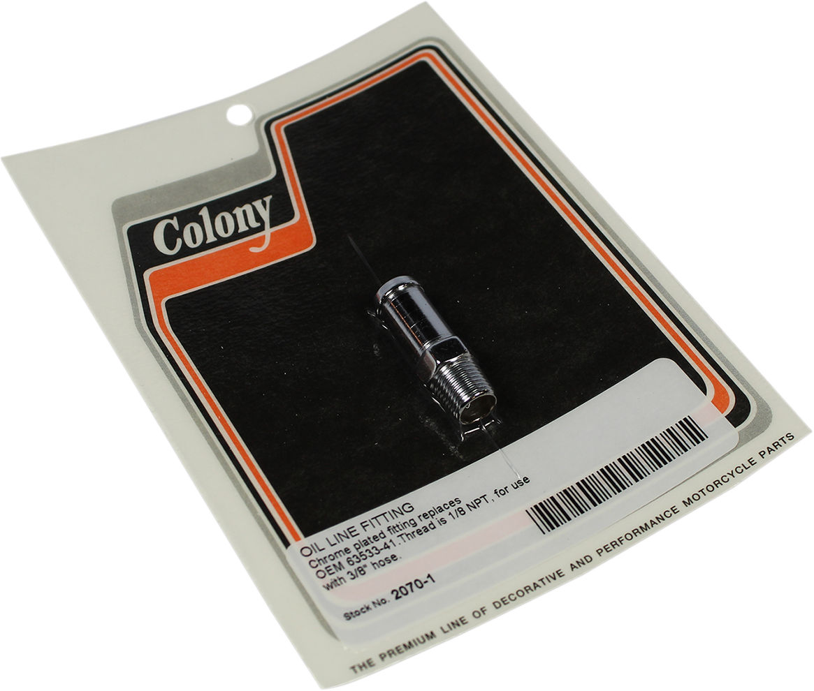 Colony Universal 1/8" NPT Chrome Motorcycle Oil Line Fitting for Harley Davidson