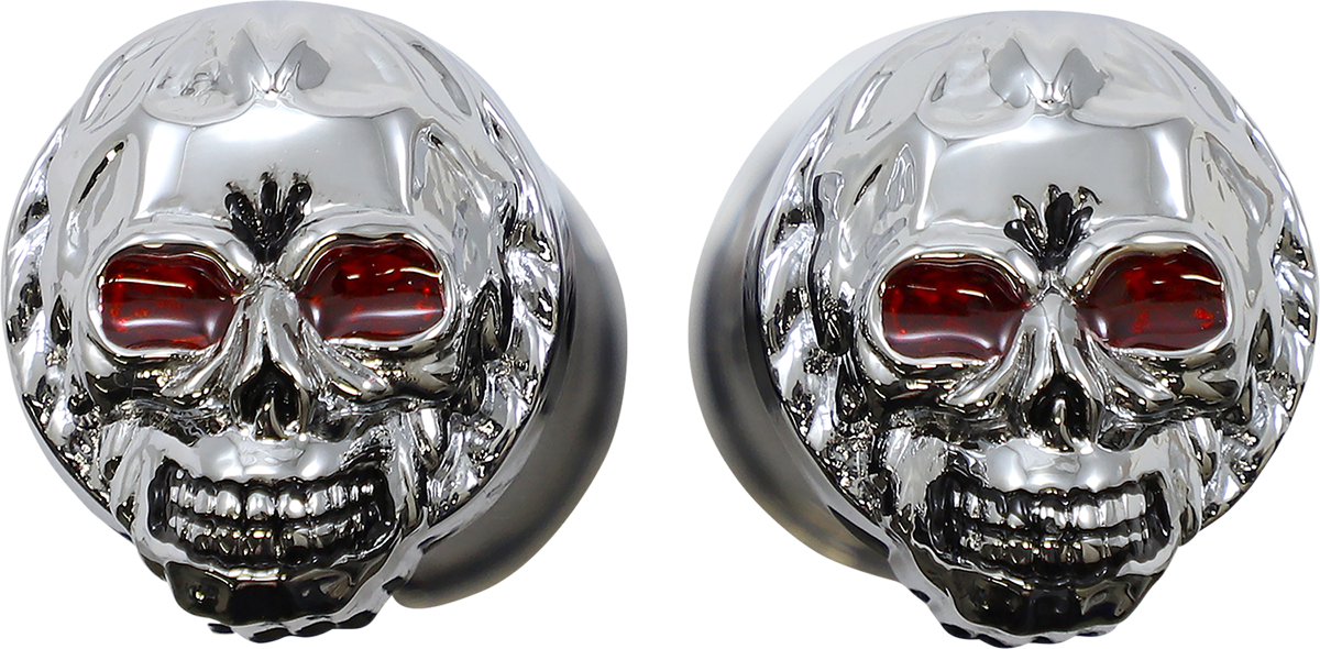 Drag Specialties Skull Hand Grips fits 1980-2022 Harley Touring Dyna Softail XL