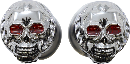 Drag Specialties Skull Hand Grips fits 1980-2022 Harley Touring Dyna Softail XL