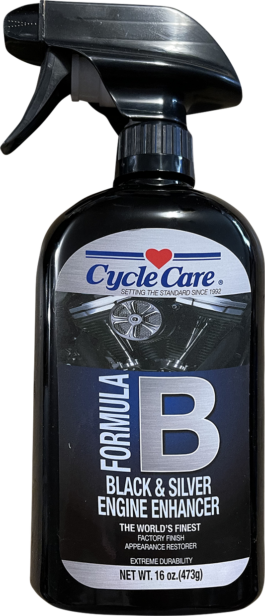 Cycle Care 16oz Formula B Motorcycle Black & Silver Engine Enhancer Spray Bottle