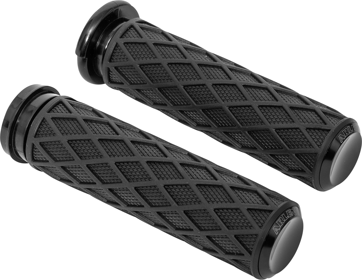 Arlen Ness Diamond Black 1" Handlebar Cable Hand Grips 1980-2022 Harley Models