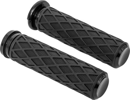 Arlen Ness Diamond Black 1" Handlebar Cable Hand Grips 1980-2022 Harley Models