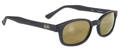 X-KD's Original 1 Pair Matte Black Gold Lens Old School Biker Sunglasses 1000