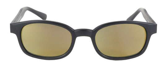 KD's Original 1 Pair Matte Black Gold Lens Old School Biker Sunglasses 2000