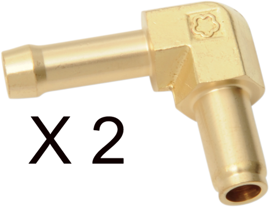 Drag Specialties 2 Brass Fuel  1/4" Inlet Fitting Kelhin CV Carb for 1976-06 Harley