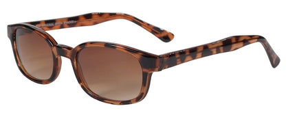 X-KD's Original 1 Pair Demi Frame Amber Fade Old School Biker Sunglasses 100