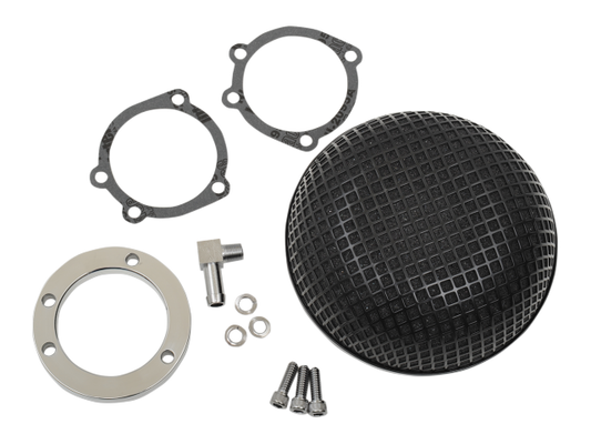 Drag Specialties Bob Black 5 1/2" Retro Style Air Cleaner 90-17 Harley CV Delphi