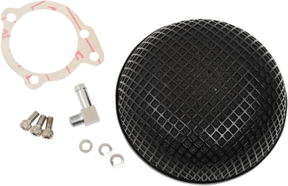 Drag Specialties Bob Black 5.5" Retro Style Air Cleaner for Harley S&S Super E/G