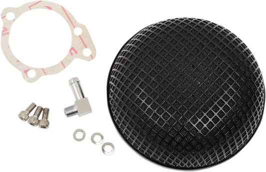 Drag Specialties Bob Black 5.5" Retro Style Air Cleaner for Harley S&S Super E/G