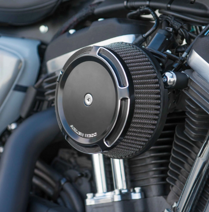 Arlen Ness Black Beveled Big Sucker Air Cleaner Kit 1999-17 Harley Dyna Touring