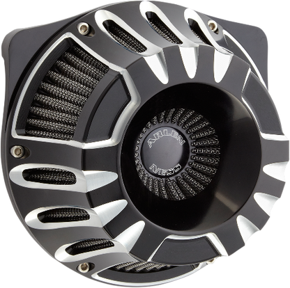Arlen Ness Black Inverted Deep Cut Air Cleaner Kit for 2017-2024 Harley Davidson