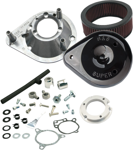S&S Black Teardrop Air Cleaner Filter Kit 08-17 Harley Touring Softail FLHX FLHR