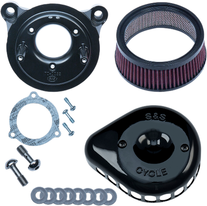 S&S Black TBW Mini Teardrop Air Cleaner Kit for 08-17 Harley Dyna Touring FLHX