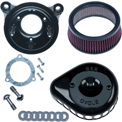 S&S Black TBW Mini Teardrop Air Cleaner Kit for 08-17 Harley Dyna Touring FLHX