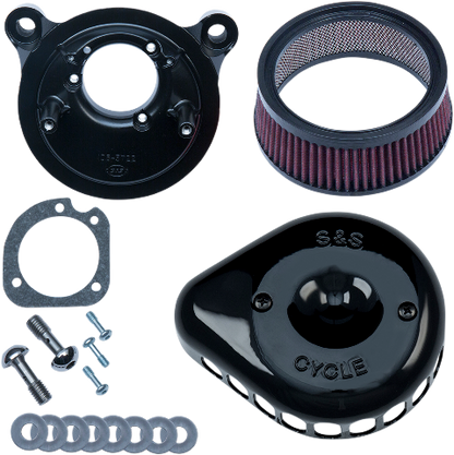 S&S Black Mini Teardrop Stealth Air Cleaner Kit for 01-17 Harley Dyna Touring
