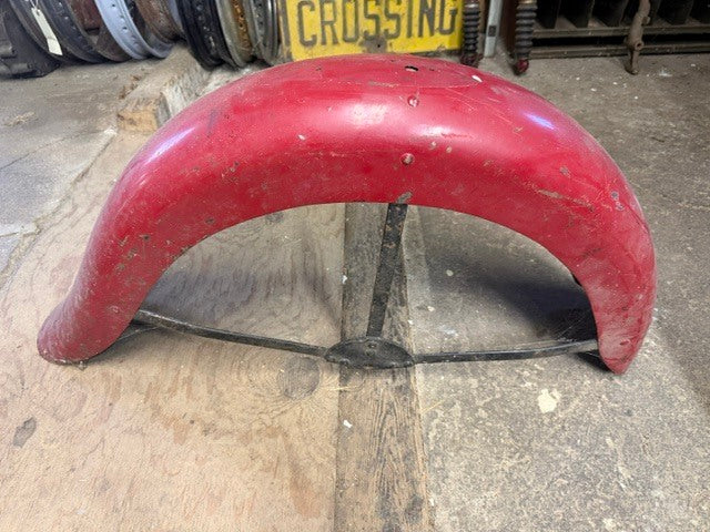 RARE Vintage Indian Motorcycle Sidecar Fender Original Red Steel OEM Antique