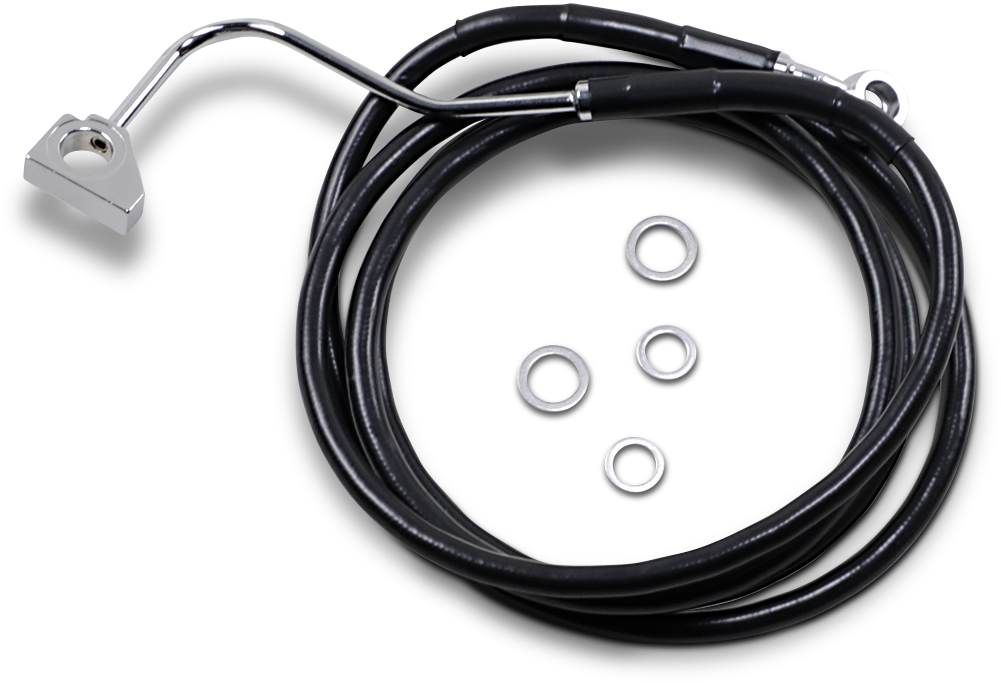 Drag Specialties Black Vinyl Standard +10 ABS Brake Line 2014-22 Harley Touring