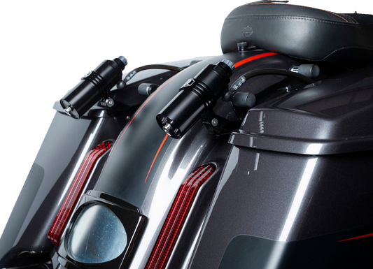 Legend REVO ARC Black Remote Reservoir External Mounts for 14-25 Harley Touring