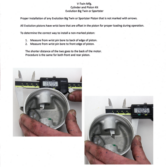 Vtwin 74" Overhead Valve .050 Oversize 3-7/16" Piston Kit 1941-77 Harley Panhead