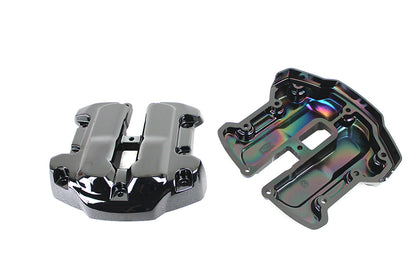 Vtwin Titanium over Chrome Rocker Box Cover Set fits 2017-22 Harley Davidson M8