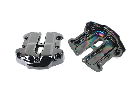 Vtwin Titanium over Chrome Rocker Box Cover Set fits 2017-22 Harley Davidson M8