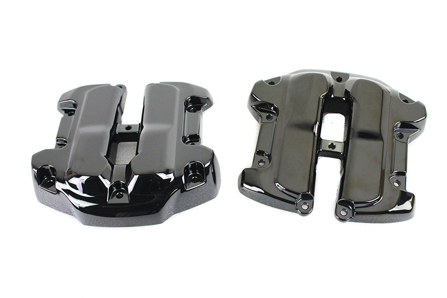 Vtwin Titanium over Chrome Rocker Box Cover Set fits 2017-22 Harley Davidson M8