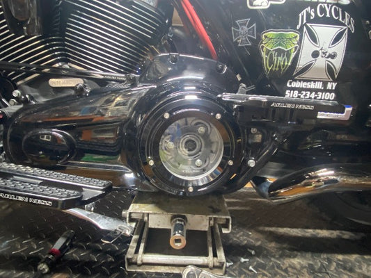Trask Black Assault See Through  Derby Cover 2014-2023 Harley Touring TM-0041BK