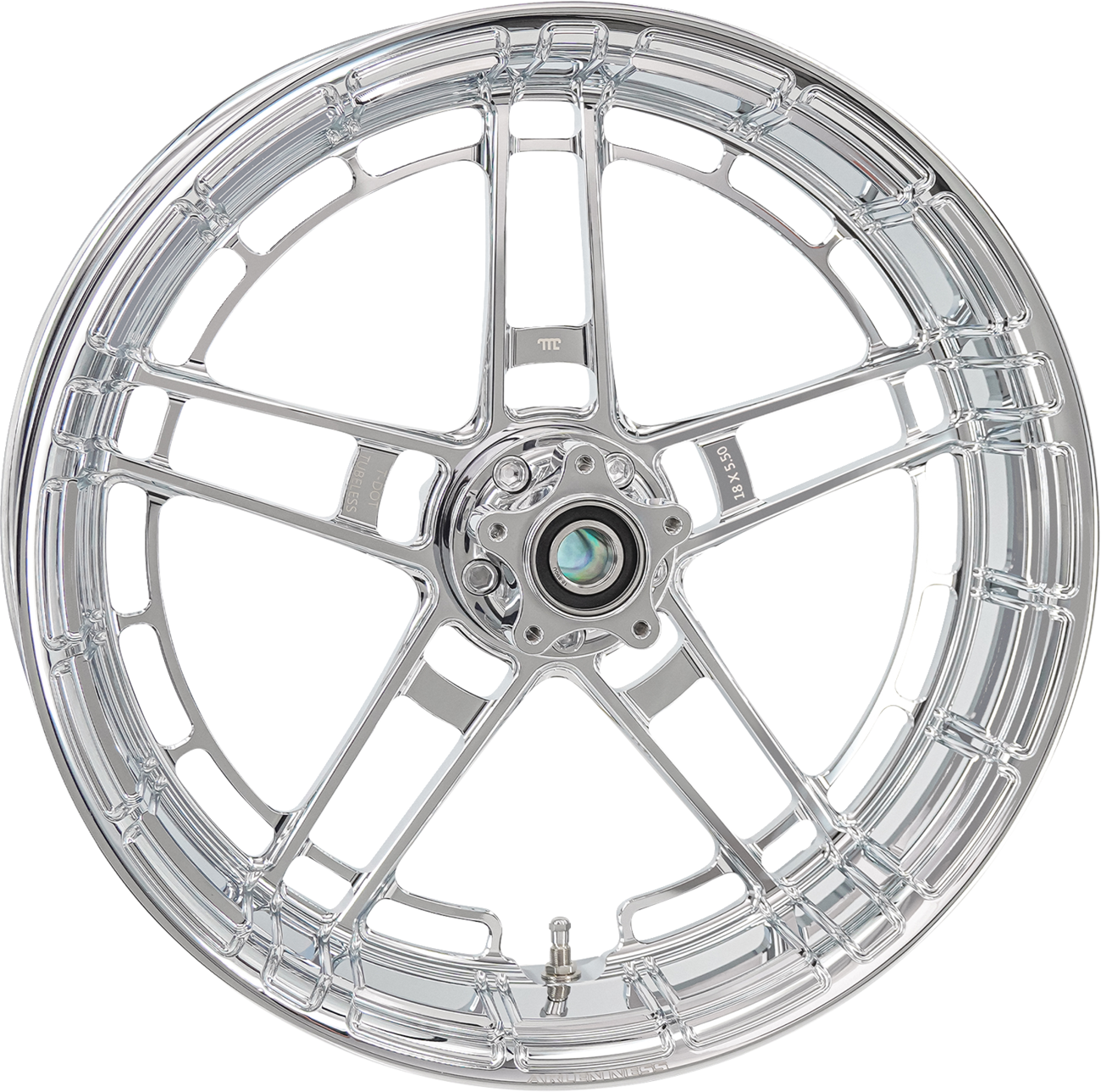 Arlen Ness Flatline Chrome 18" x 5.5" Rear Motorcycle Wheel for Harley Davidson