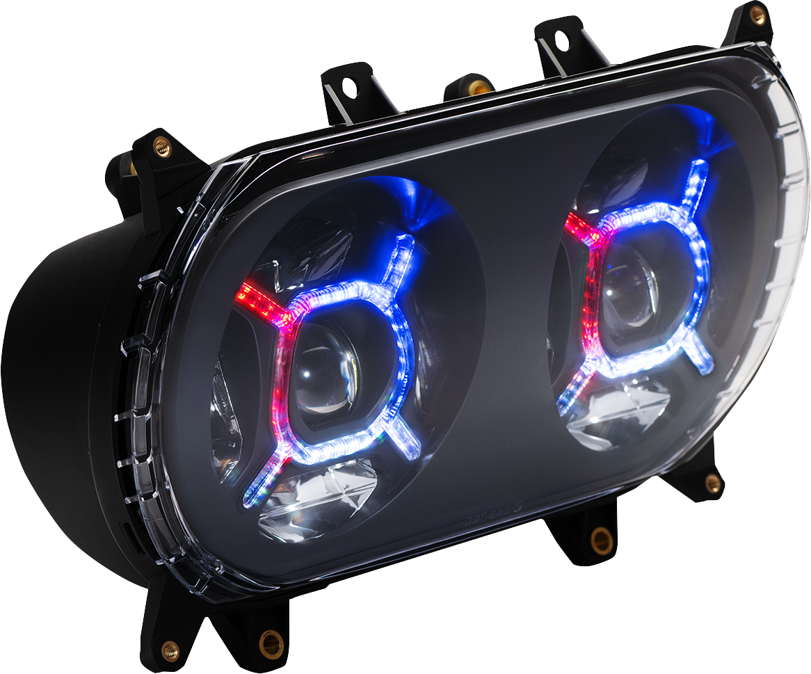 Custom Dynamics ProGLOW Double-X LED Headlight for 2015-2024 Harley Road Glide