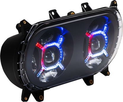 Custom Dynamics ProGLOW Double-X LED Headlight for 2015-2024 Harley Road Glide