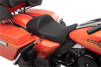 Drag Specialties Smooth Leather Solo Seat fits 2008-2024 Harley Touring Models