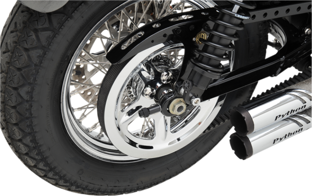Drag Specialties Chrome Rear Pulley Cover Insert 04-22 Harley Davidson Sportster