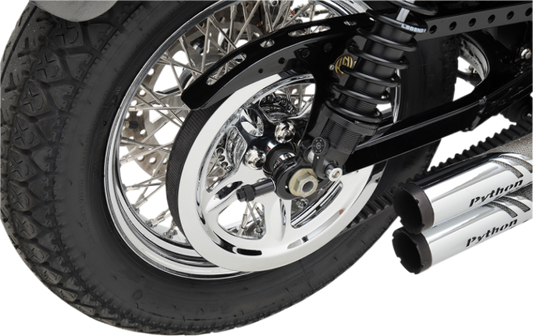 Drag Specialties Chrome Rear Pulley Cover Insert 04-22 Harley Davidson Sportster