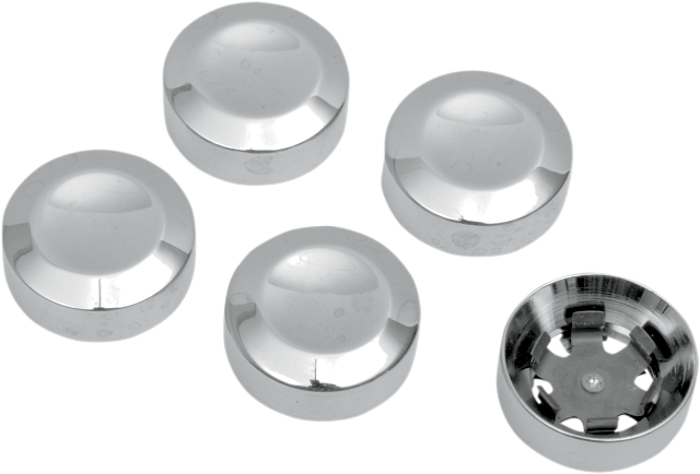 Drag Specialties Chrome Rear Pulley Bolt Covers for 1986-2021 Harley Davidson