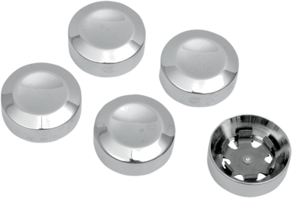 Drag Specialties Chrome Rear Pulley Bolt Covers for 1986-2021 Harley Davidson