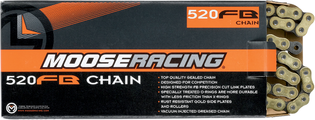 Moose Racing 520FB Gold Silver 120 Link Off road Dirt Bike Drive Rivet Chain