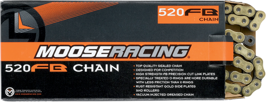 Moose Racing 520FB Gold Silver 120 Link Off road Dirt Bike Drive Rivet Chain