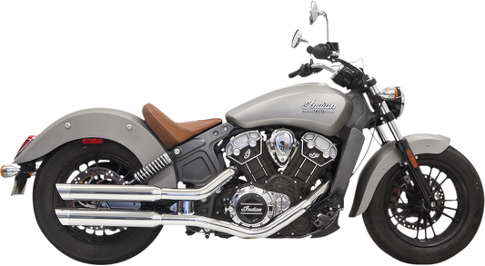Bassani 3" Classic Chrome Slip On Mufflers for 2015-2020 Indian Scout Bobber