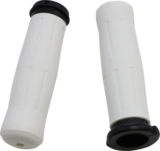 Avon Old School White TBW 1" Motorcycle Handlebar Grips 2008-2024 Harley Touring