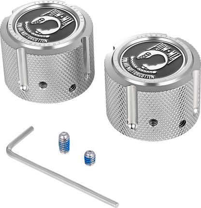 Figurati Designs POW-MIA Front Axle Nut Chrome Covers for 2002-2022 Harley