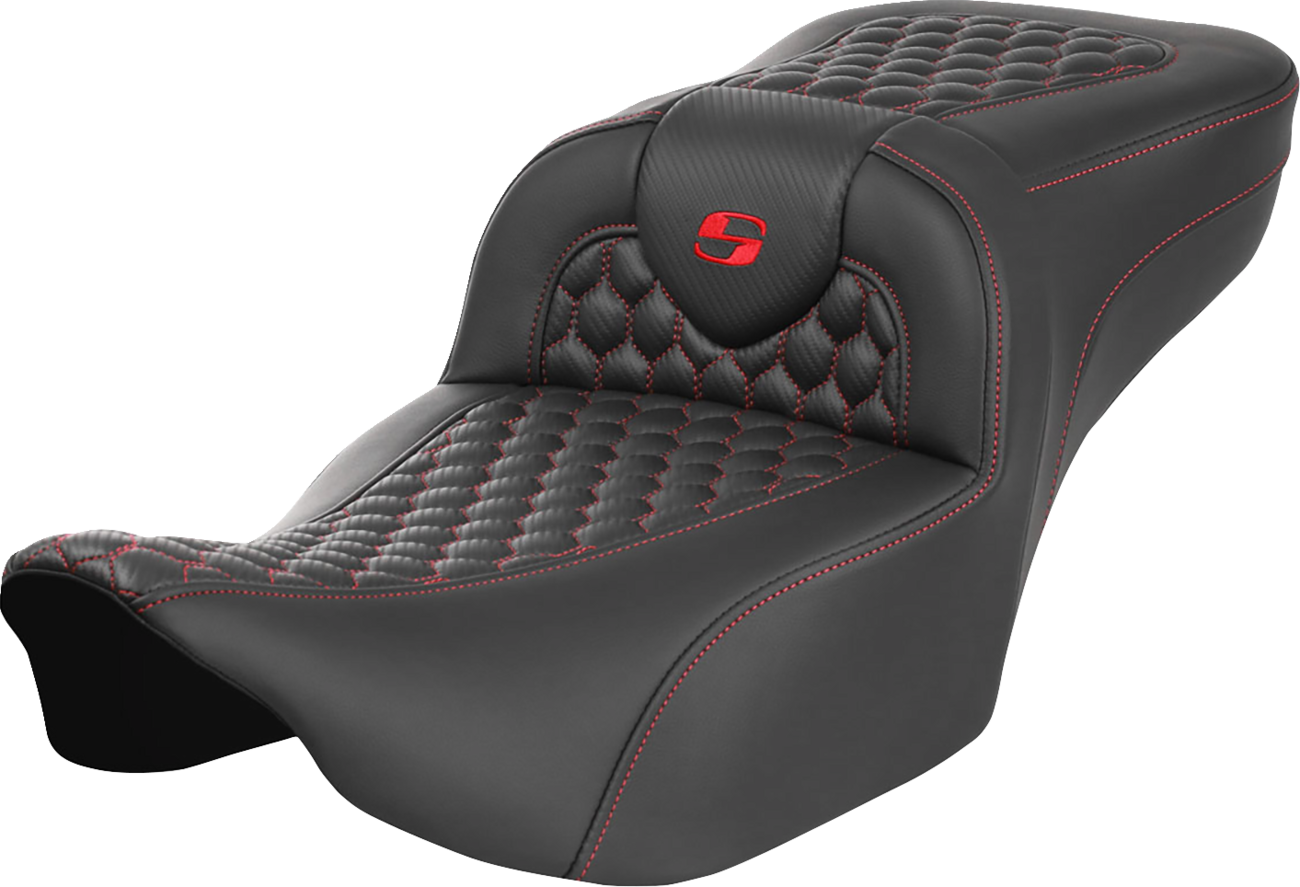 Saddlemen Roadsofa Red Honeycomb Extended Gel Seat fits 2023-25 Harley Touring