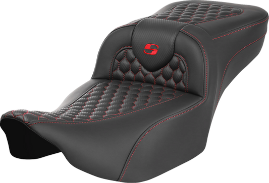 Saddlemen Roadsofa Red Honeycomb Extended Gel Seat fits 2023-25 Harley Touring
