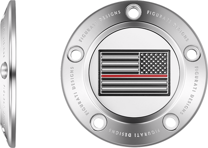 Figurati Designs Red Line Flag Stainless Steel Timing Cover for 1999-17 Harley