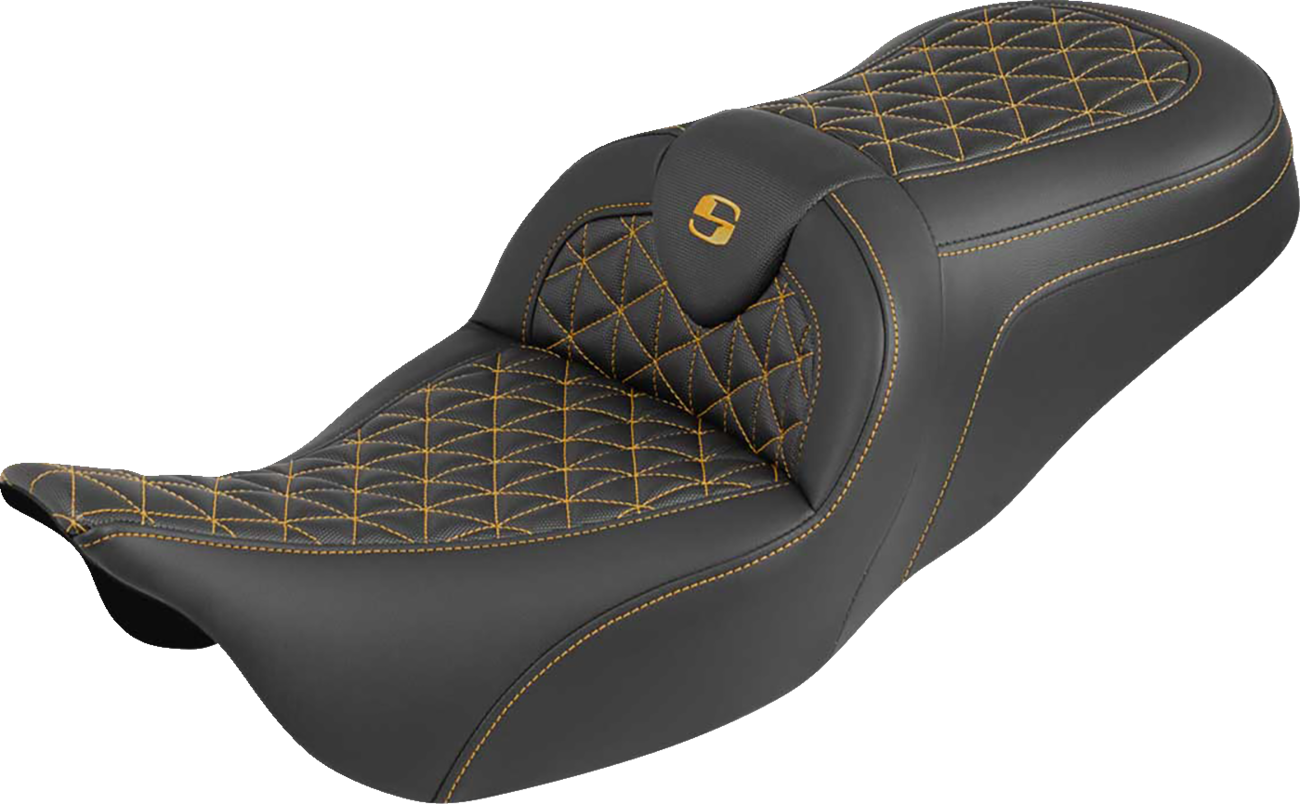 Saddlemen Roadsofa Gold Tri Gripper Gel Seat for 2008-2024 Harley Touring FLHX