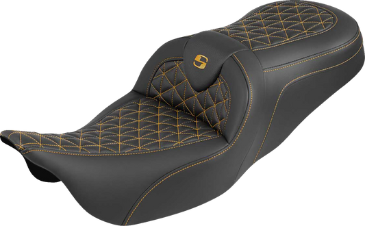 Saddlemen Roadsofa Gold Tri Gripper Gel Seat for 2008-2024 Harley Touring FLHX